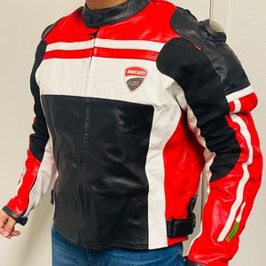 Ducati Corse Motorcycle Leather Racing Jacket